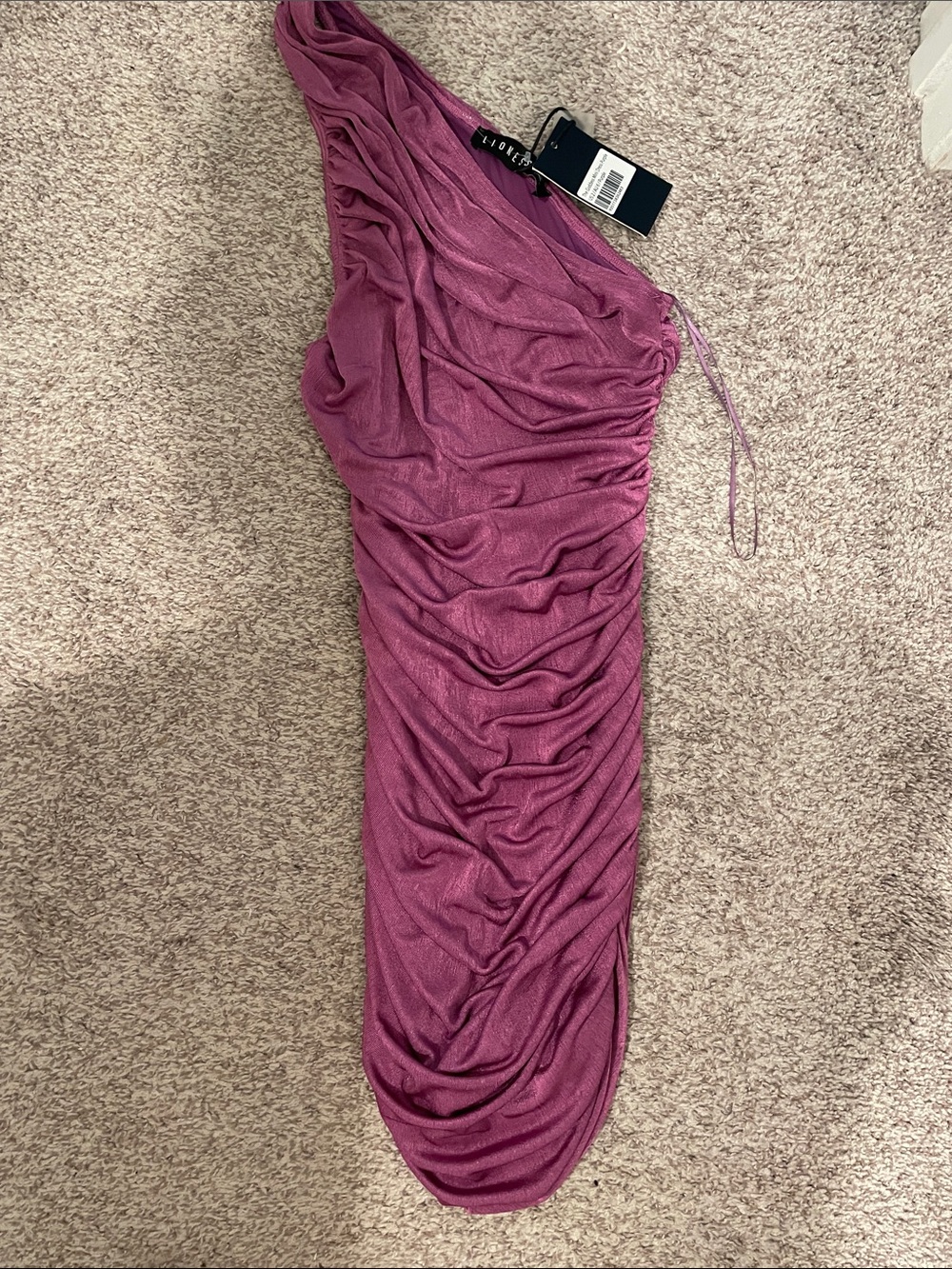 Lioness purple one shoulder mini dress xs nwt